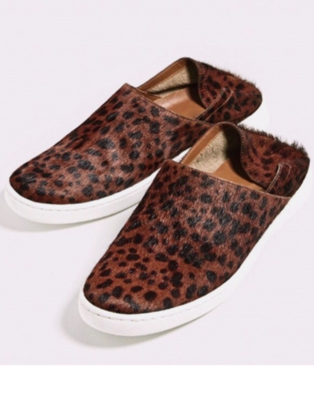 NWT Org.$89.90 ZARA Real Leather Slip on Print Leopard  Eur38  US 7.5